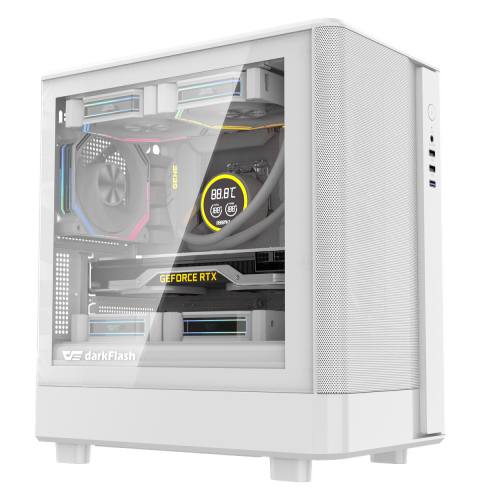 Dark Flash DB330M Mesh M-ATX PC Case White