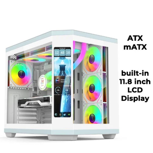 Acer Air 2 Plus with LCD Screen ATX PC Case White