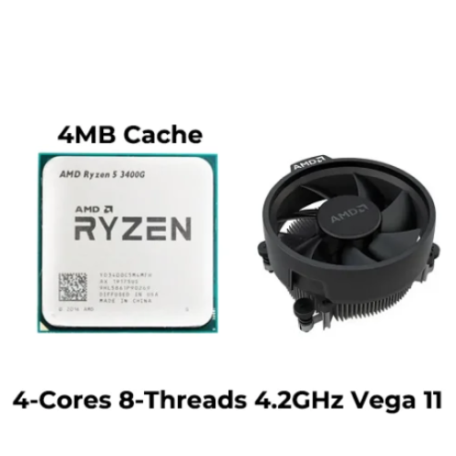 AMD RYZEN 5 3400G MPK (AM4) WITH WRAITH STEALTH COOLER OVA Box